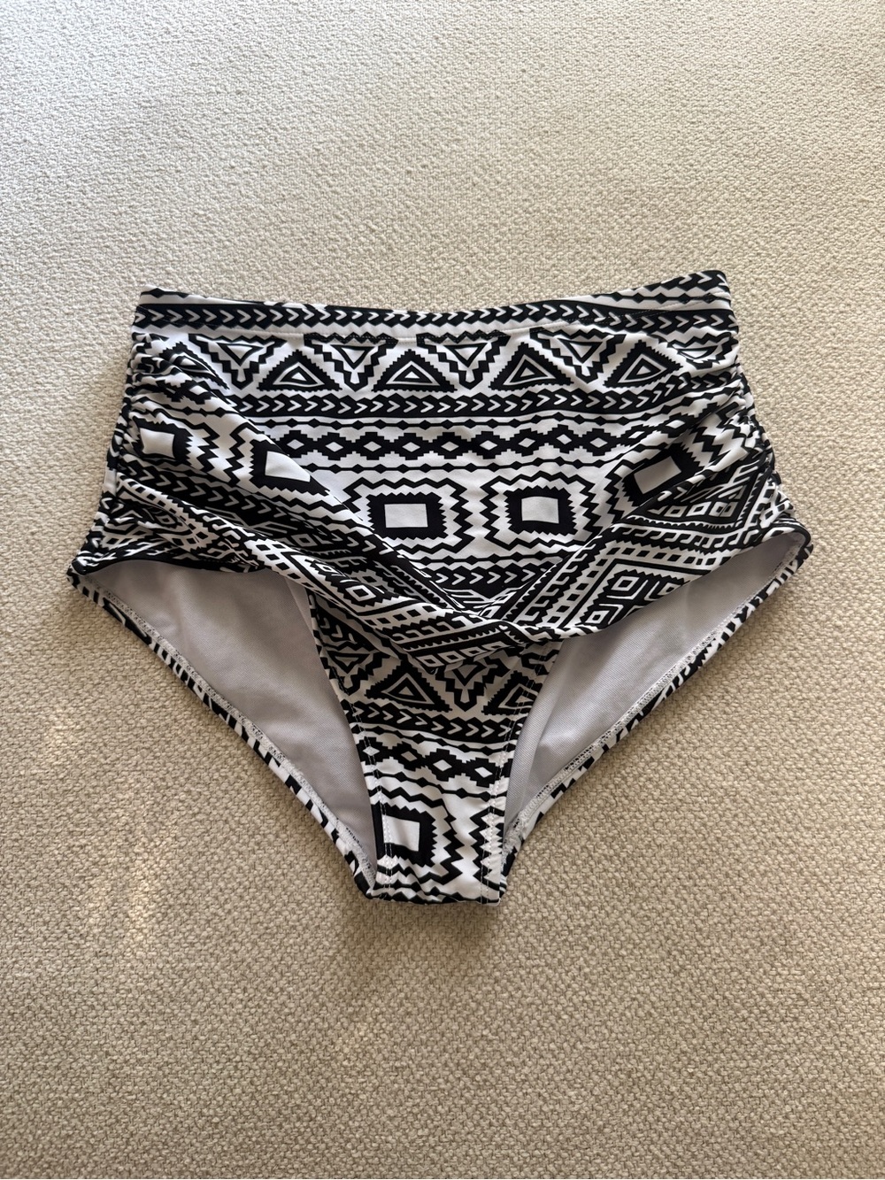 High-Waisted Geometric Print Bikini Bottom